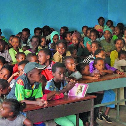 Einfache Kindergartenschule in Äthiopien